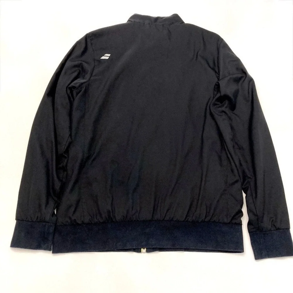 Babolat Performance Men's L Black Tennis Jacket Full Zip Pockets Windbreaker